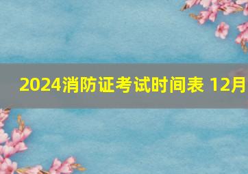 2024消防证考试时间表 12月